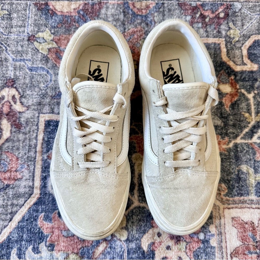 Vans Women’s Off-White Suede Sneakers - Picture 2 of 4